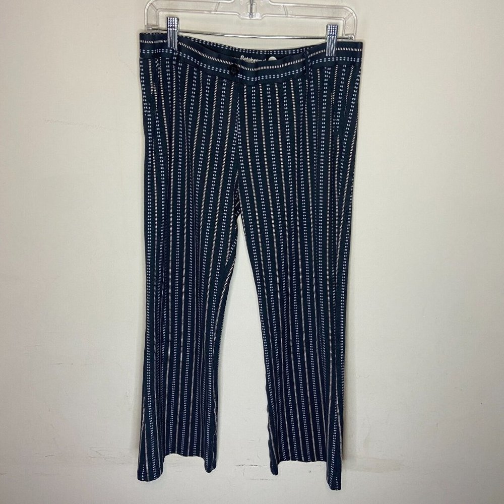 Betabrand Womens XL Bootcut Dress Pant Yoga Pant Stretch Two Pocket Blue Stripe